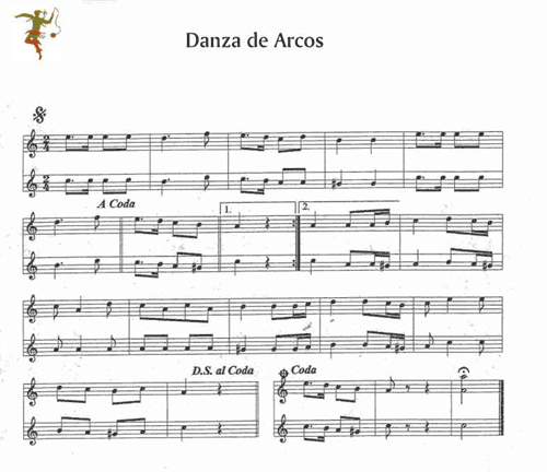 partitura Danza de Arcos